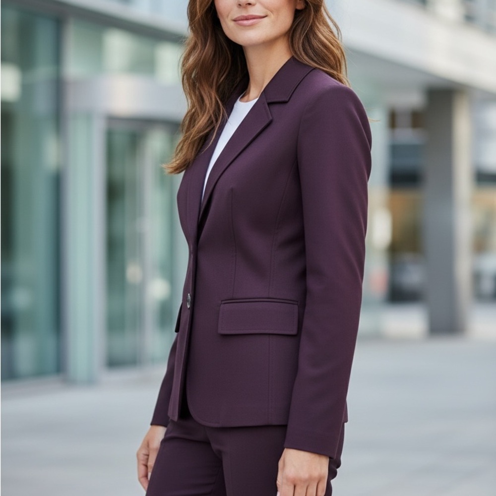 🌺NWOT🌺 Le Suit Elegant Purple/Burgundy Blazer and Pant Set